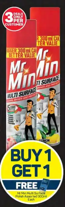 Pick n Pay Mr Min Multi Surface Polish Assorted 300ml Each offer