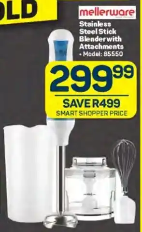 Pick n Pay Mellerware Stainless Steel Stick Blender with Attachments offer