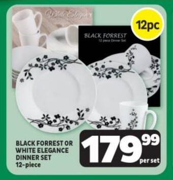 Usave BLACK FORREST OR WHITE ELEGANCE DINNER SET 12-piece offer