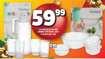 Usave CLASSIQUE GLASS DRINK OR BOWLSET 5-piece per set offer