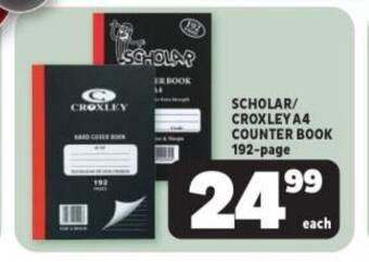 Usave SCHOLAR/ CROXLEY A4 COUNTER BOOK 192-page offer