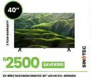 Sinotec 40 led hd television stl-40wg6d 23-806