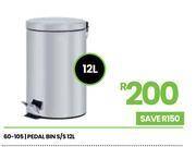 Fair Price 12ltr s/s pedal bin 60-105 offer