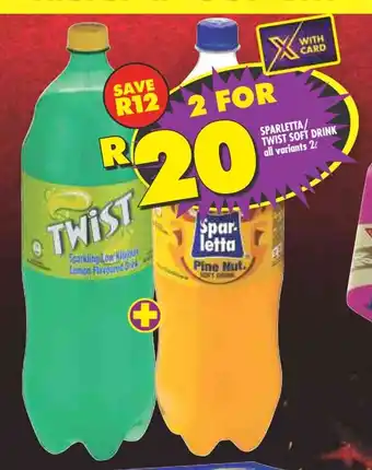 Shoprite SPARLETTA/ TWIST SOFT DRINK all variants 2L offer