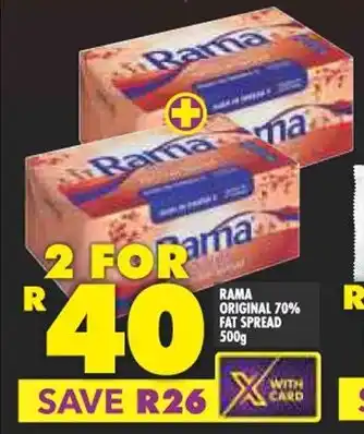 Shoprite RAMA ORIGINAL 70% FAT SPREAD 500g offer