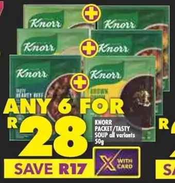 Shoprite KNORR PACKET/TASTY SOUP all variants 50g offer