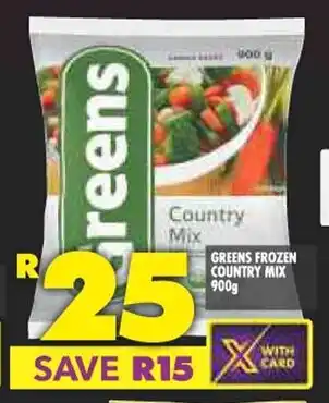Shoprite GREENS FROZEN COUNTRY MIX 900g offer