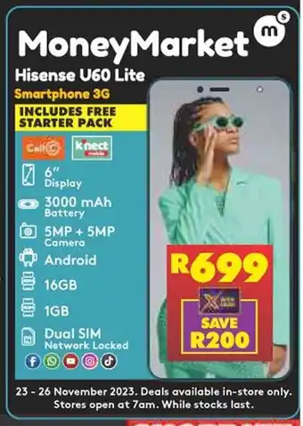 Shoprite Hisense U60 Lite Smartphone 3G offer