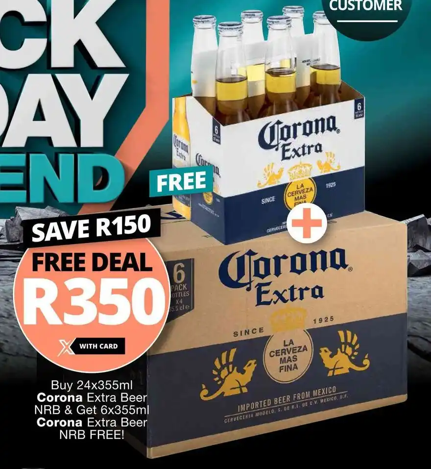 Buy 24x355ml Corona Extra Beer NRB &amp; Get 6x355ml Corona Extra Beer NRB ...
