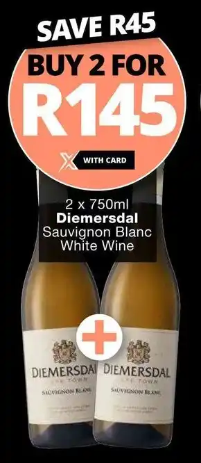 Checkers 2 x 750ml Diemersdal Sauvignon Blanc White Wine offer