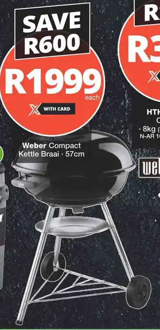 Checkers Hyper Weber Compact Kettle Braai 57cm offer