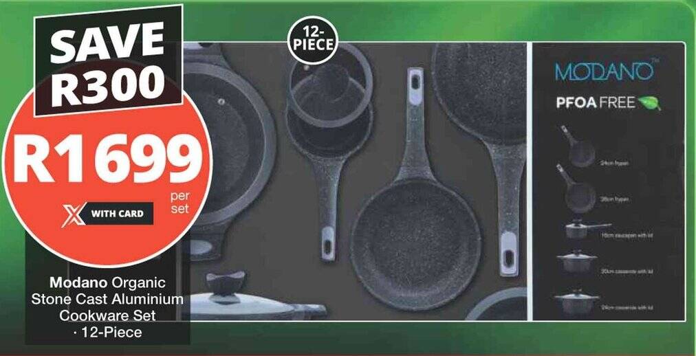 Modano Organic Stone Cast Aluminium Cookware Set 12Piece offer at