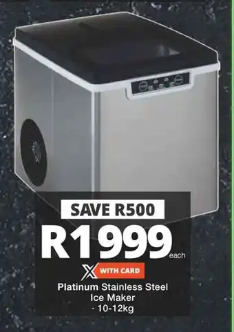 Checkers Hyper Platinum Stainless Steel Ice Maker 10-12kg offer