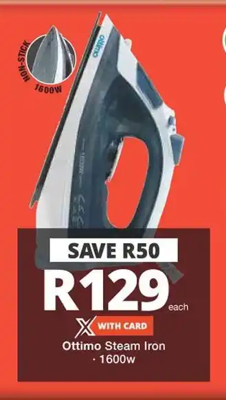Checkers Hyper Ottimo Steam Iron 1600w offer