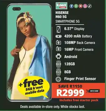 Checkers Hyper HISENSE H60 5G SMARTPHONE 5G offer