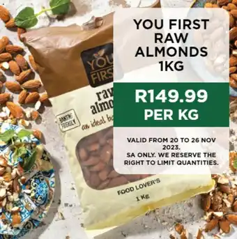 YOU FIRST RAW ALMONDS 1KG