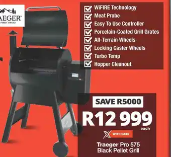 Checkers Traeger Pro 575 Black Pellet Grill offer