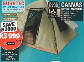 Checkers Bushtec Nomad Canvas Tent offer