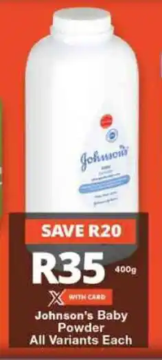 Checkers Johnson's Baby Powder All Variants Each offer