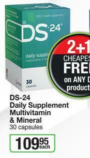 DS-24 Daily Supplement Multivitamin & Mineral 30 Capsules-Each