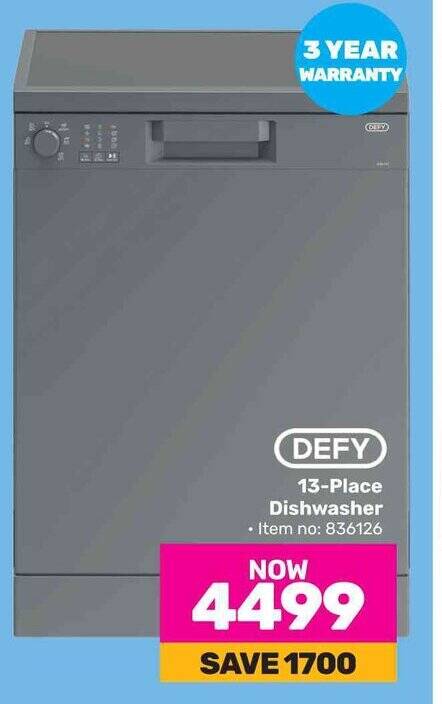 Defy 13 hot sale place dishwasher