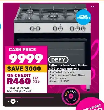 Game DEFY 5-Burner New York Series Gas Cooker offer