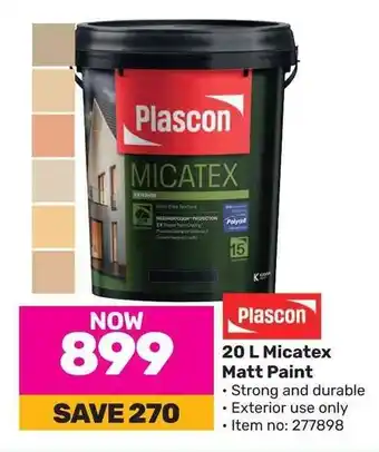 Game Plascon 20 L Micatex Matt Paint offer