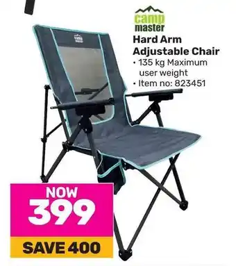 Game Camp Master Hard Arm Adjustable Chair offer