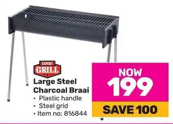 Game EXPERT GRILL Large Steel Charcoal Braai offer