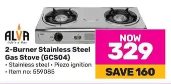 Game ALVA 2-Burner Stainless Steel Gas Stove offer