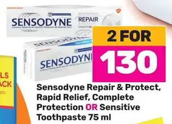 Sensodyne Repair & Protect, Rapid Relief, Complete Protection OR Sensitive Toothpaste 75 ml