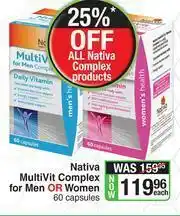 Nativa Multi Vit Complex For Men Or Women 60 Capsules-Each