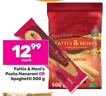 Game Fattis & Moni's Pasta Macaroni OR Spaghetti 500g offer