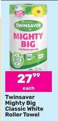 Game Twinsaver Mighty Big Classic White Roller Towel offer