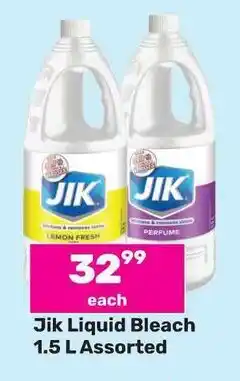 Game Jik Liquid Bleach 1.5 L Assorted offer