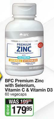 Dis-Chem BFC Premium Zinc With Selenium,Vitamin C & Vitamin D3-60 Vegecaps offer