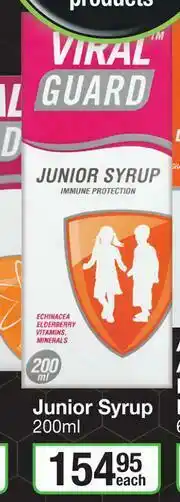 Dis-Chem Viral Guard Junior Syrup-200ml Each offer