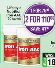 Dis-Chem Lifestyle Nutrition Iron AAC 30 Tablets-For 1 offer