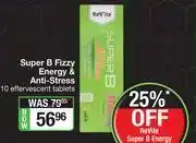 Dis-Chem Revite Super B Fizzy Energy & Anti Stress-10 Effervescent Tablets offer