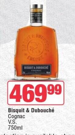 Spar Tops Bisquit & Dubouché Cognac V.S. 750ml offer
