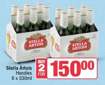 Spar Tops STELLA ARTOIS Handies 6 x 330ml offer
