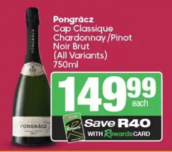Pongrácz Cap Classique Chardonnay/Pinot Noir Brut (All Variants) 750ml