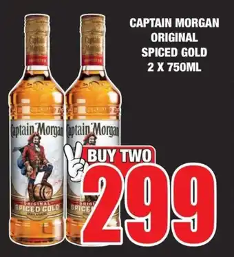 Boxer Liquors CAPTAIN MORGAN ORIGINAL SPICED GOLD 2 X 750ML offer