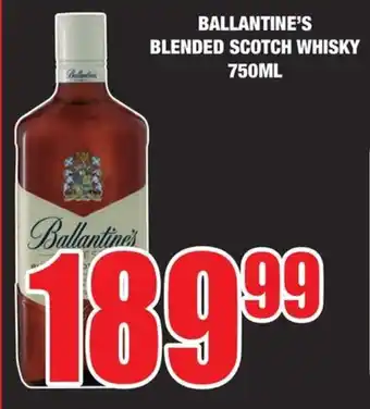 Boxer Liquors BALLANTINE'S BLENDED SCOTCH WHISKY 750ML offer