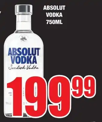 Boxer Liquors ABSOLUT VODKA 750ML offer