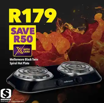 Shoprite Mellerware Black Twin Spiral Hot Plate offer