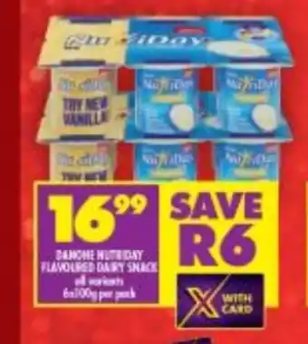 Shoprite DANONE NUTRIDAY FLAVOURED DAIRY SNACK 6x100g offer