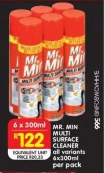 MR. MIN MULTI SURFACE CLEANER all variants 6x300ml per pack