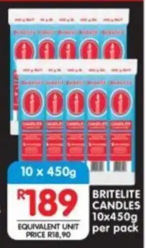 BRITELITE CANDLES 10x450g per pack