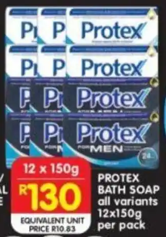 Shoprite PROTEX BATH SOAP all variants 12x150g per pack offer